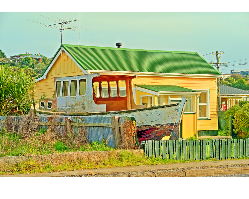  Bluff House with fishing boat photo by Raoul Butler